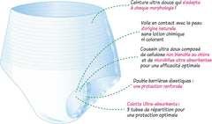 Sous-vêtement absorbant adulte hypoallergénique et écologique, taille M, 8 pièces