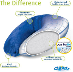 Pernă de călătorie pentru gât Cloudz Microbead, gri Perne calatorie Naty Shop