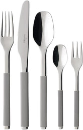 Villeroy Et Boch - S+ Taupe Ménagère En Acier Inoxydable De Haute Qualité Avec Manche En Silicone Naty Shop Gris 24 Couverts