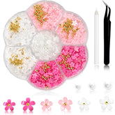 1 Carton Nail Art Charms, Fleurs 3D Charms d'art, Acryl Blumen Nagel Strass Mit Ornamenten, Nagel Edelsteine, Nagel Zubehör Für Mädchen, Décoration d'art, DIY Handwork Nail Design