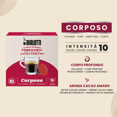 -Capseln compatible Kaffee Lavazza® – Corposo – 16 Kapseln (Packung mit 3)