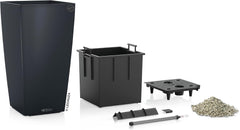 LECHUZA CUBICO Couleur 30 gris ardoise 13138, 29,5x29,5x56,5 cm