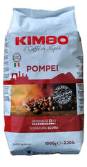 Café en grains Pompei entier, torréfaction intense, sac de 1 kg