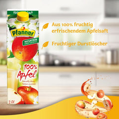Pfanner Jus de pomme trouble 100% naturel (1 x 2 litres) - Pommes directement pressées - Jus de fruits sans sucre ajouté Boissons sans alcool Naty Shop