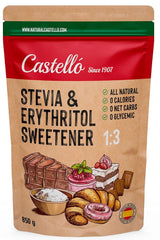 Stevia + Eritritol 1:3 Îndulcitor,1G = 3G Zahăr, 850 grame Indulcitori Naty Shop
