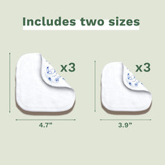 Couches réutilisables pour le corps et le maquillage 100 % coton GOTS pour bébés et toute la famille – Nettoie la peau et absorbe la saleté, adaptées aux peaux sensibles (lot de 6)