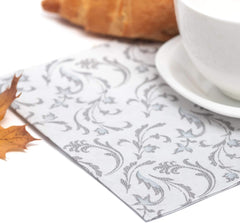Papstar, 50 serviettes "Collection ROYAL" pli 1/4 40 Cm X 40 Cm gris "Damascato", #85005