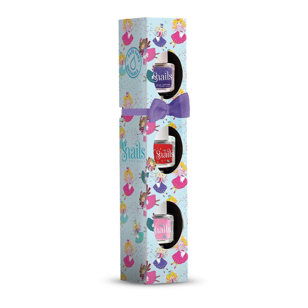 Snails 510421 Coffret cadeau de vernis à ongles pour enfants, Mini Fée 3 x 5 ml, à base d'eau, lavable, sûr, végétalien