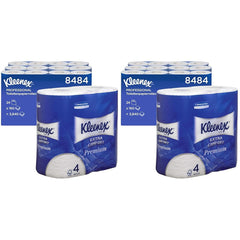 Kleenex Premium Rouleaux de papier toilette 8484, papier toilette 24 rouleaux x 160 feuilles soufflées, papier toilette 4 épaisseurs, 100 % fibres pures, haute qualité, résistant aux déchirures et doux (lot de 2)