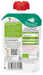 FRECHE FREUNDE Lot de 6 sachets de fruits à presser bio avec pommes, fraises, betteraves et carottes, purée de fruits et légumes dans un sachet à presser pour bébé à partir de 6 mois, végétalien, lot de 6 (6 x 100 g)