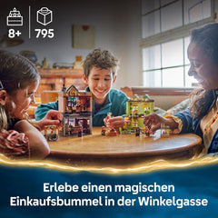 LEGO Harry Potter Qualität für Quidditch & Fortescues Eissalon - Set mit 2 Winkelgasse Läden, 6 Minifiguren & Zubehör inkl. Nimbus 2000 Besen - Geschenk für Jungen & Mädchen ab 8 Jahren - 76452