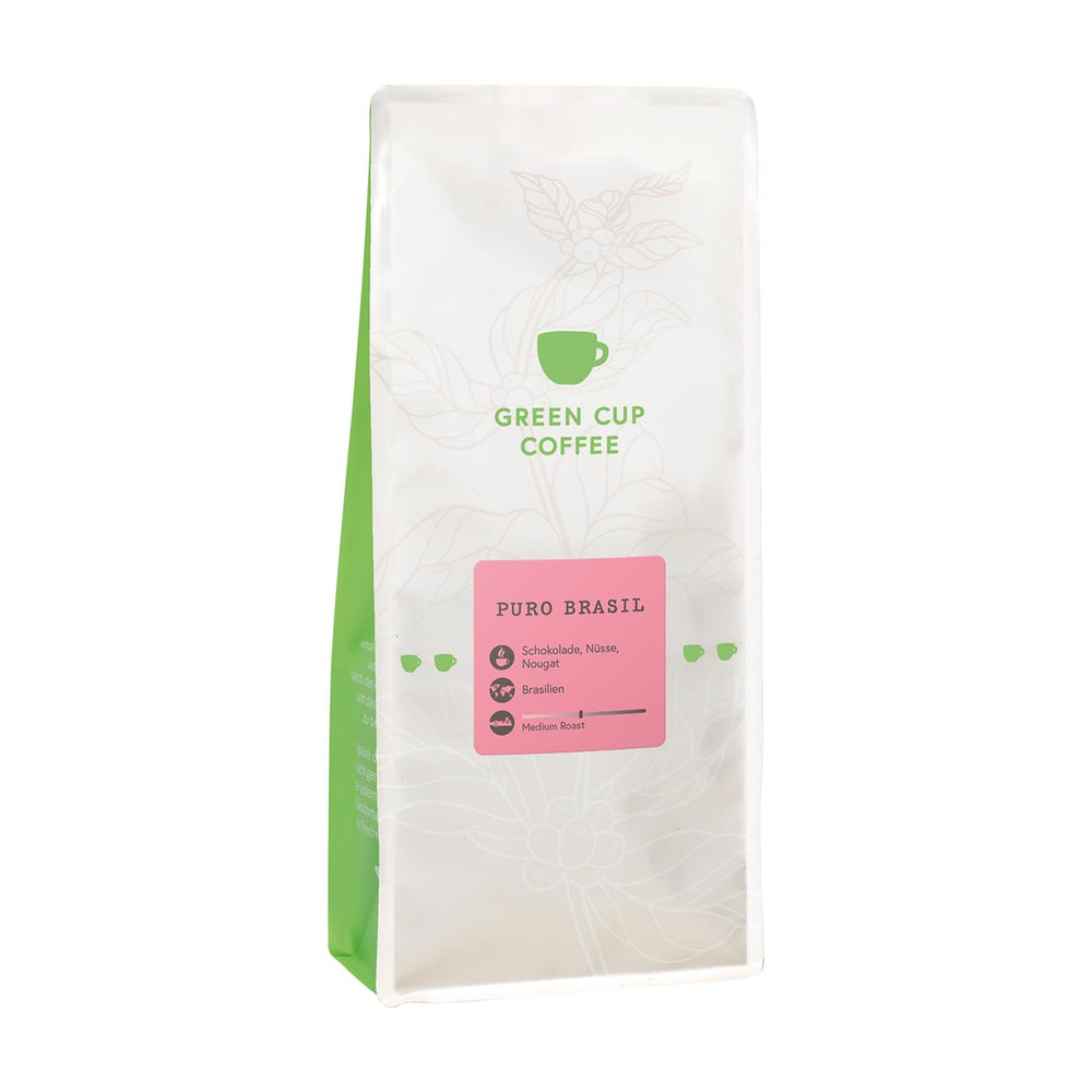 Café - Puro Brasil I 100% Arabica I Kaffeebohnen 1kg I Perfekt für jede Zubereitung - Moka Kanne, Siebträger, Vollaautomat, mit schokoladig, nussigen karamelligen Aroman I miltre Röstung