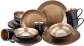 CreaTable, 23598, Série GLAMOUR - Or, Service de table 16 pièces, Service combiné en porcelaine, Passe au lave-vaisselle et au micro-ondes, Fabrication de qualité