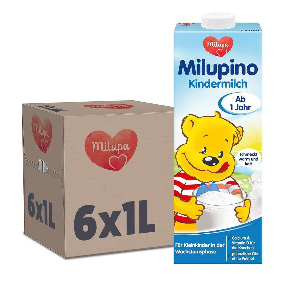 Milupa Milupino Lait de croissance prêt à boire (6x1L), dès 1 an, pour les jeunes enfants en phase de croissance