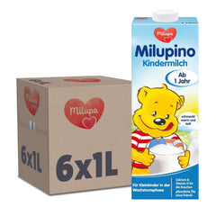 Milupa Milupino Lait de croissance prêt à boire (6x1L), dès 1 an, pour les jeunes enfants en phase de croissance