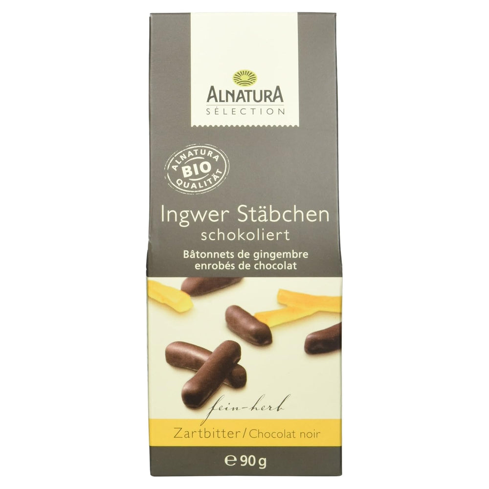 Barres de gingembre enrobées de chocolat bio Selection, 90g