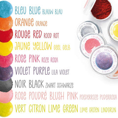 Scrapcooking - Lot de 9 colorants alimentaires en poudre - Bleu, Jaune, Rose, Violet, Orange, Vert anis, Rouge, Rose poudré, Noir - Colorant en poudre comestible pour gâteaux, muffins, macarons - 4270