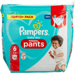 Pampers Baby-Dry Pants, pantalon à couches, blanc, taille 6, 60 couches Mère et Enfant Naty Shop