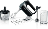 Bosch Handrührer Home Professional Styline MFQ4980B, 5 Stufen, 2 Edelstahl Rührbesen- Und Knethaken, Mixstab Edelstahl, Universalzerkleinerer, 850 W, Schwarz/Dark Silver Cuisine Naty Shop