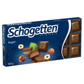 Tablette de chocolat Schogetten Nougat 100g, portion individuelle. Un délice. Pièce par pièce.