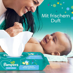 Lingettes humides Pampers Fresh Clean, 624 lingettes humides, parfum léger, convient également aux mains et au visage Lingettes humides pour bébé Naty Shop