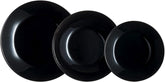 Arcopal Zelie service de table en verre noir, 12 pièces, 4 places, noir