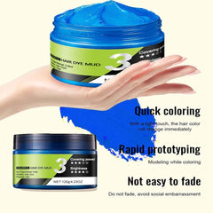 Cire à cheveux bleue Spray pour cheveux bleu temporaire Couleur Crazy Blue Lavable Coloration capillaire instantanée Teinture capillaire naturelle Coiffage cheveux pour hommes femmes Party Naty Shop Coloration capillaire