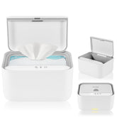 Lionelo BABYBLISS 20W Réchauffeur pour lingettes humides et petites serviettes, 20W pour bébé, veilleuse intégrée, 3 réglages de chaleur, écran tactile, maintient les lingettes humides