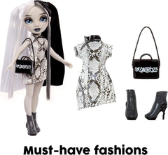 Poupée Rainbow High Shadow High Heather Grayson - 28 cm dans les tons de gris, cheveux et tenue noirs et blancs, sac élégant, joli cadeau pour les enfants de 4 à 10 ans
