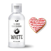 Colorant alimentaire chocolat soluble dans les graisses – 88 ml de colorant alimentaire à base d'huile pour fondant, pâtisserie, gâteaux, biscuits – colorant alimentaire liquide sans saveur pour beurre de cacao, gâteaux, crème au beurre (blanc)