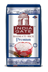 INDIA GATE Premium Basmati Rice – Riz aromatique et fin à grains longs d'Inde, grains longs fins (1 x 500 g)