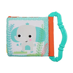 Bright Starts, Teethe & Read, Livre en tissu à hochet, jouet à saisir et livre d'images d'animaux en tissu, livre à hochet, anneau de dentition, gencives apaisantes, jouet pour bébés et tout-petits de 3 mois Jouets pour bébés Naty Shop
