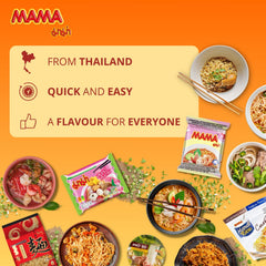 Supă clară cu tăiței instant din sticlă MAMA – Mâncare delicioasă și rapidă cu arome orientale – Bucătărie thailandeză autentică – 30 x 40 g