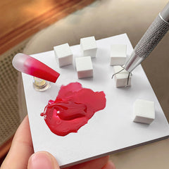 200 pièces Nail Art Schwamm Mit Metallgreifer, Sponge Nagel Pinsel, Nageldesign Zubehör Schwammpinsel, Um Eine Varuandung von Gradient Nail Art Patterns Zu Erstellen (Blanc ?