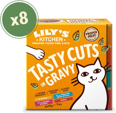Lily's Kitchen Nourriture humide pour chat adulte, à base d'ingrédients naturels, délicieux morceaux en sauce, paquet multiple, 8 boîtes x 85 g
