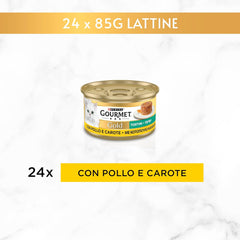 Boulettes de viande végétariennes humides au poulet et aux carottes Purina Gold, 24 boîtes de 85 g chacune