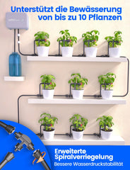 Système d'arrosage automatique d'intérieur WiFi – Système d'irrigation goutte à goutte intelligent avec contrôle par application, ordinateur d'arrosage pour 10 plantes d'intérieur, arrosage de vacances et arrosage des plantes (gris)