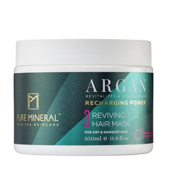 Pure Mineral - Masque capillaire réparateur intensif à l'argan - Répare et donne de la brillance aux cheveux secs - Nourrit avec de la vitamine E - Sans sulfates, parabènes, pétrole - 350 ml Naty Shop Hair Mask Default title
