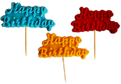Set 3 decoratiuni comestibile din pasta de zahar, Happy Birthday Decoratiuni din Pasta de Zahar Naty Shop