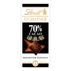 Chocolat Lindt | Bar EXCELLENCE 70% | 100g | Chocolat noir intense et corsé | Barre de chocolat végétalienne