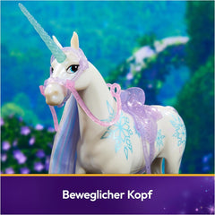 Unicorn Academy Unicorn Glacier - 28 cm de haut, la licorne Netflix originale de Layla avec une vraie crinière et une vraie queue, une bride, une selle et une brosse amovibles, à partir de 4 ans
