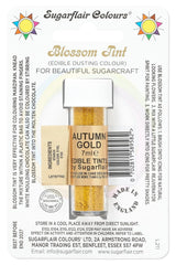 Sugarflair Blossom Tint Dust Colorant Alimentaire en Poudre Automne Or - Colorant Alimentaire en Poudre pour Décorations Pâte à Sucre Colorée, Fondant, Glaçage, Chocolat, Crème au Beurre, Macarons - 7Ml