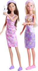 Simba SteffiLove Pet Friends - poupée adorable avec des vêtements modernes, un bandeau et des amis, des vêtements de couleur, 29 cm, à partir de 3 ans