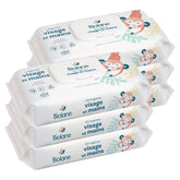 BIOLANE - Lingettes Humides Bébé Visage et Mains - Paquet de 6 - 384 Lingettes (6 x 64 cm) - Nettoie et Protège - Produits de Toilette - Hypoallergéniques - Pour Peaux Sensibles - 97% d'ingrédients naturels - Fabriquées