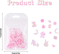 Lot de 100 breloques pour ongles Y2K en résine 3D, fleur de camélia, strass Kawaii, décorations pour nail art, motifs, accessoires de loisirs créatifs (rose)