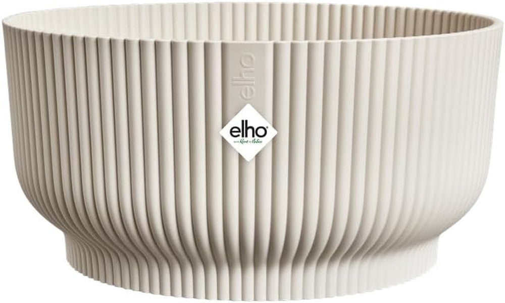 elho Vibes Fold Bowl 25 - Pots de fleurs d'intérieur - 100% plastique recyclé - Ø 24,9 x H 12,1 cm - Blanc/Lin blanc