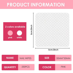 330 pièces Fusselfrei Nägel Wattepads, Fusselfreie Nageltücher, Nagel Wischtücher Wattepads, Nagelleck Entfernen Für Cleaner Gelnägel Nail Wipes Pads (Blanc)