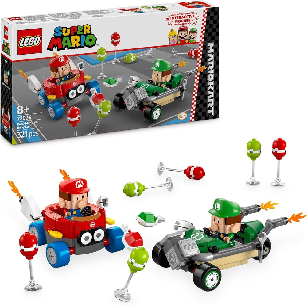 LEGO Mario Kart - Bébé Mario contre. Baby Luigi Nintendo Collectible Figures 2 Jouets Speedmen à construire Cadeau pour garçons, filles et joueurs à partir de 8 ans Jouet d'aventure 72034 Ensembles de construction Besuche den LEGO-Store Default Title