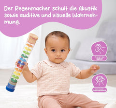 Eichhorn 100003446 - Rainmaker en bois massif, tube en plastique avec boules en métal, 32x5cm Jucarii Bebe Naty Shop