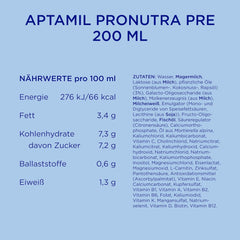 Aptamil Pronutra Pre - Préparation infantile dès la naissance - Aux huiles végétales, sans huile de palme - 6 x 4 x 200 ml (4800 ml)